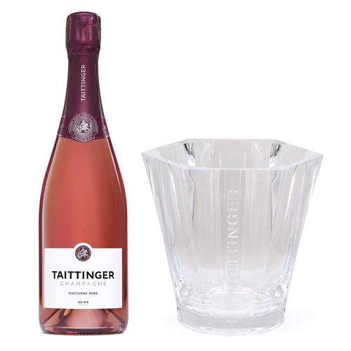 Taittinger Nocturne Rose Sec Champagne 75cl And Branded Ice Bucket Set